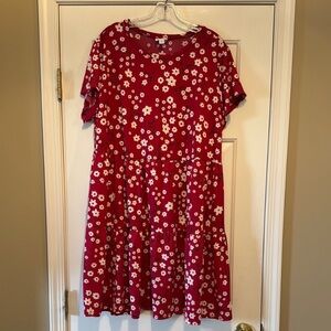 Floral Red Dress